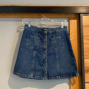 BDG Denim Button Mini Skirt Small